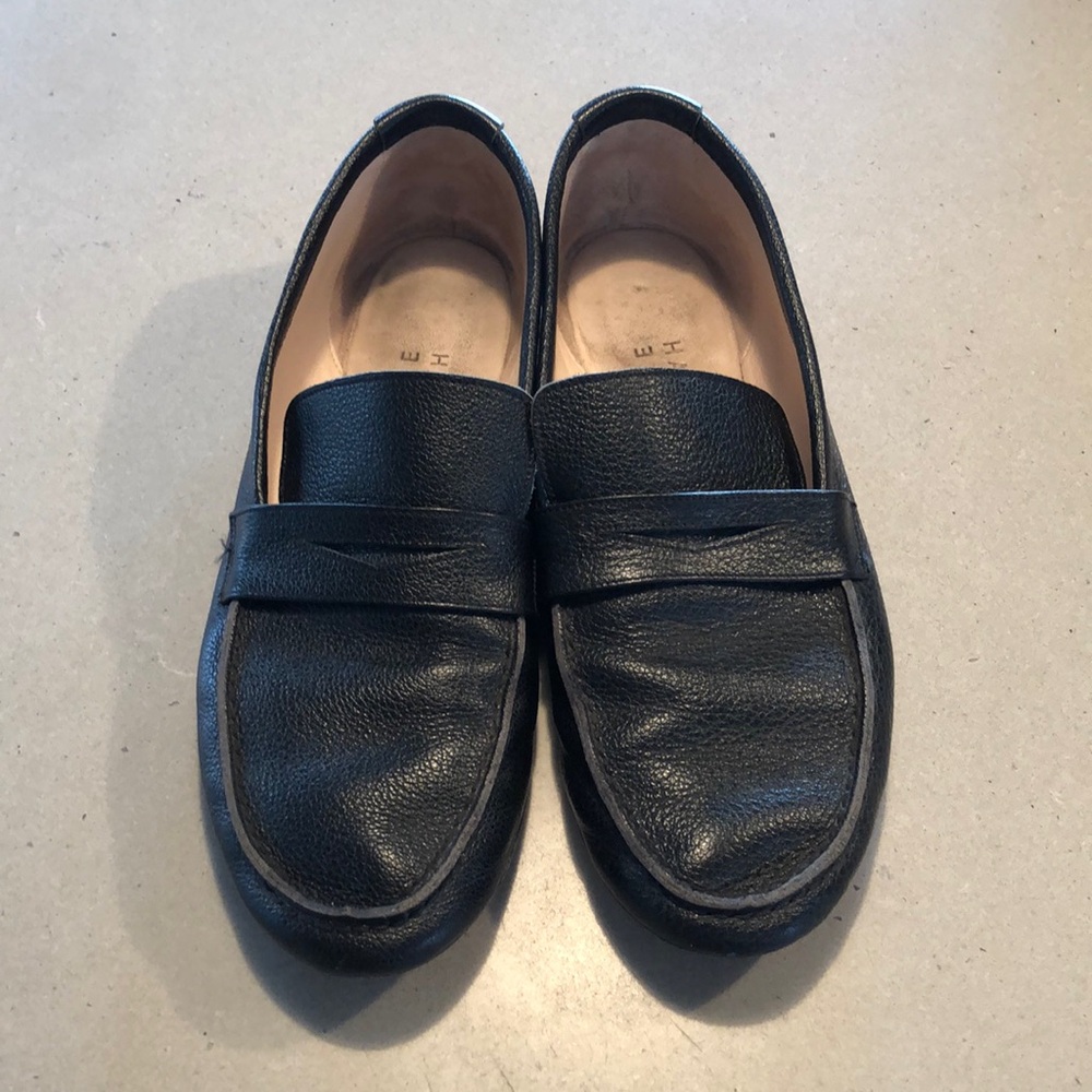 Jamie Haller Penny Loafers in Black Leather